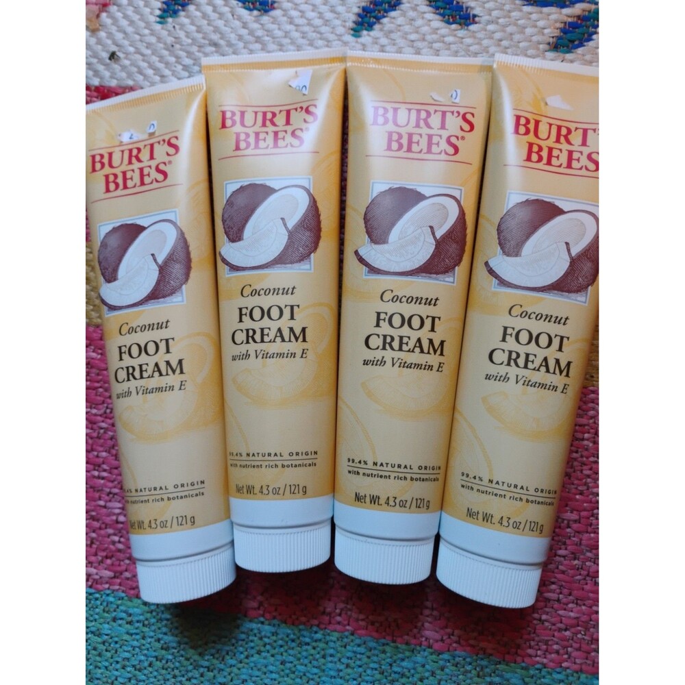 4 PACK Burt’s Bees Softening Foot Cream w/ Coconut Oil 4.3 oz Dry Feet Vitamin E